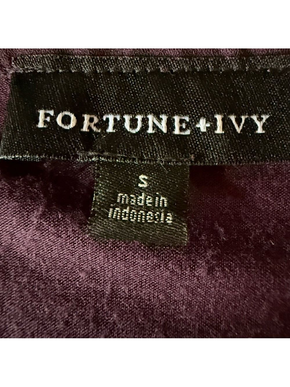 FORTUNE + IVY🍇 Women’s Zip-Front V-Neck Blouse 👠💜 Size S – Style #1733M6D - Picture 7 of 9